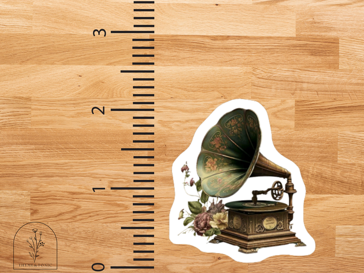 Vintage Gramophone Sticker - Retro Music Decor for Vinyl Enthusiasts