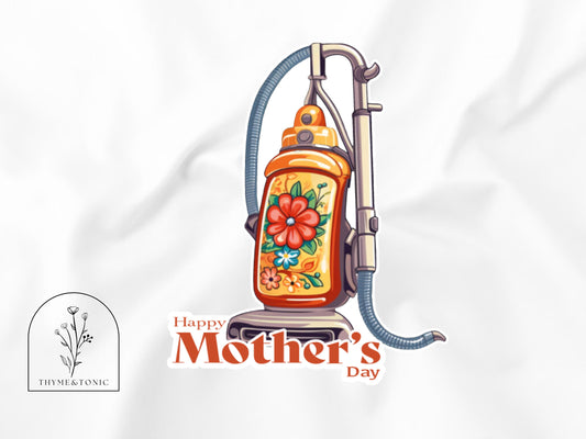 Vintage Vacuum Sticker for Mother&#39;s Day - Retro Cleaning Nostalgia!