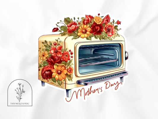 Vintage Toaster Oven Sticker - A Toast to Mom&#39;s Kitchen Magic!