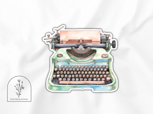 Vintage Typewriter Sticker | Waterproof Vinyl Sticker